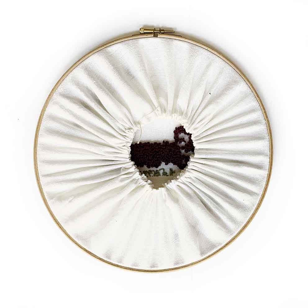 Borduurring met naam en geboortedatum bloemen - Afbeelding 2